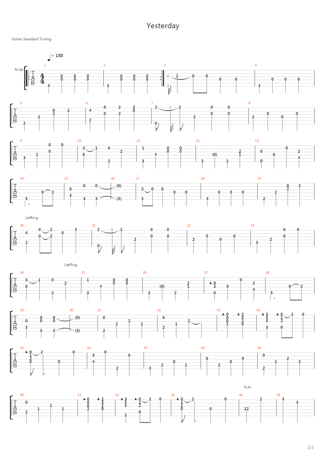 Yesterday吉他谱