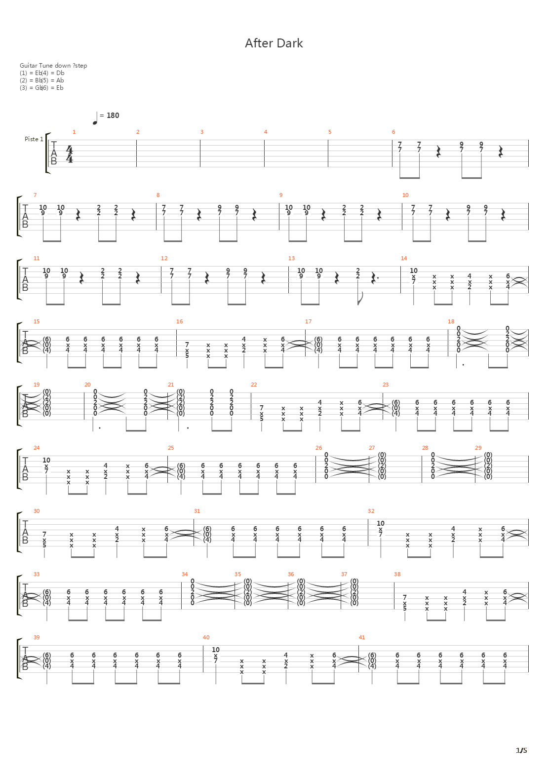 After Dark吉他谱