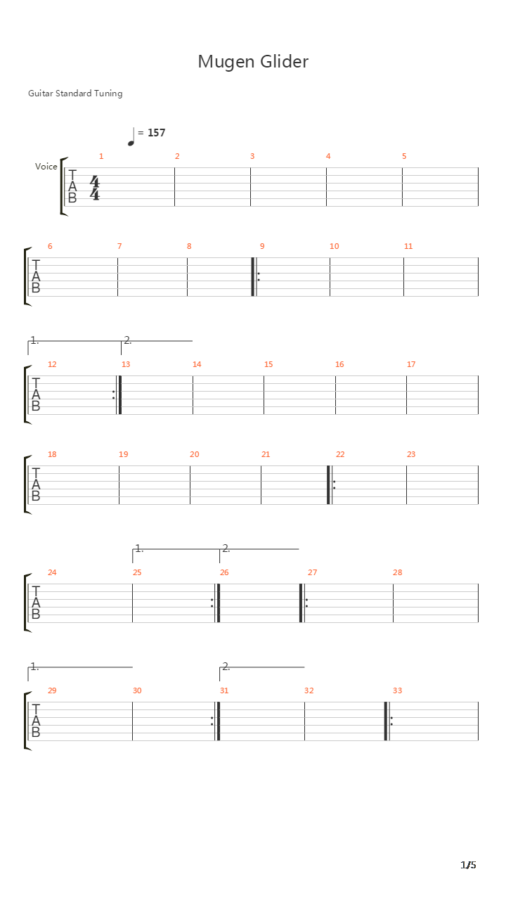 Mugen Glider吉他谱