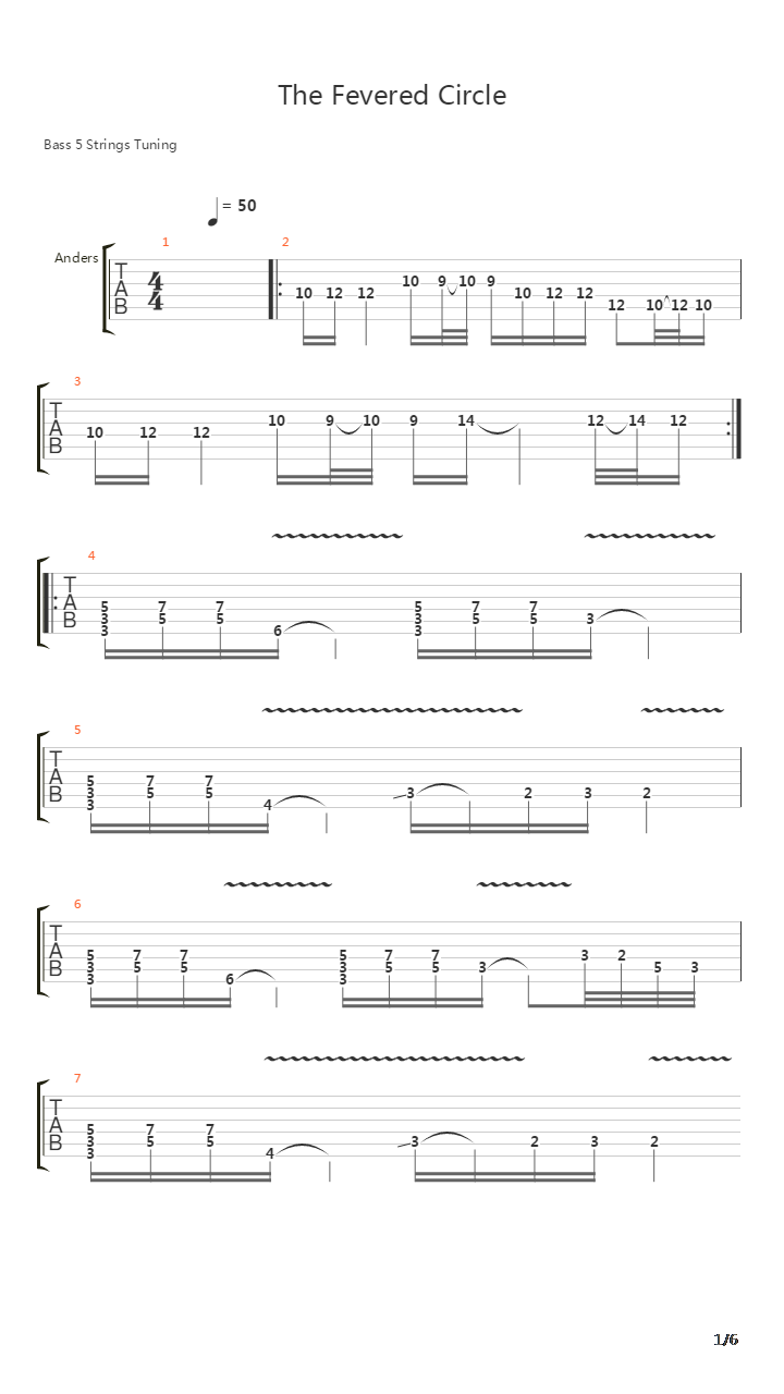 Fevered Circle吉他谱