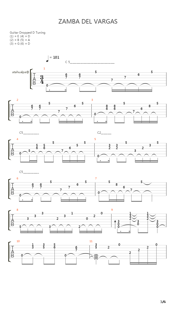 Zamba De Vargas吉他谱