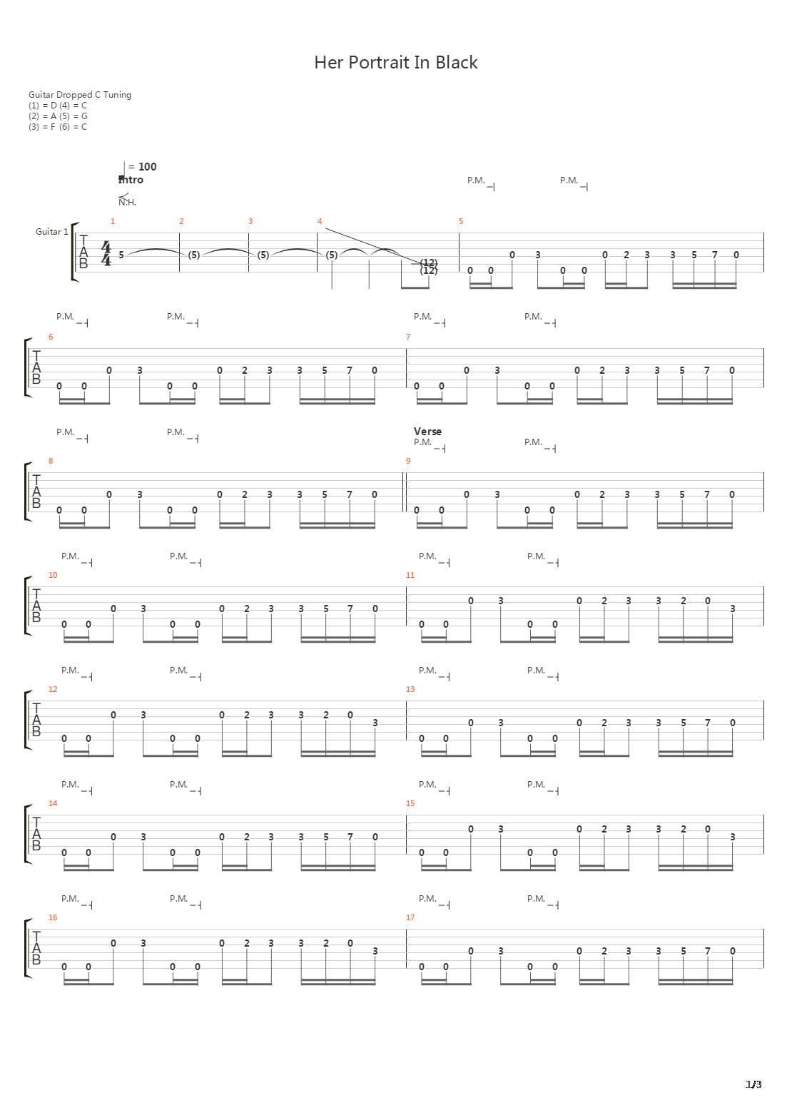 Her Portrait In Black吉他谱
