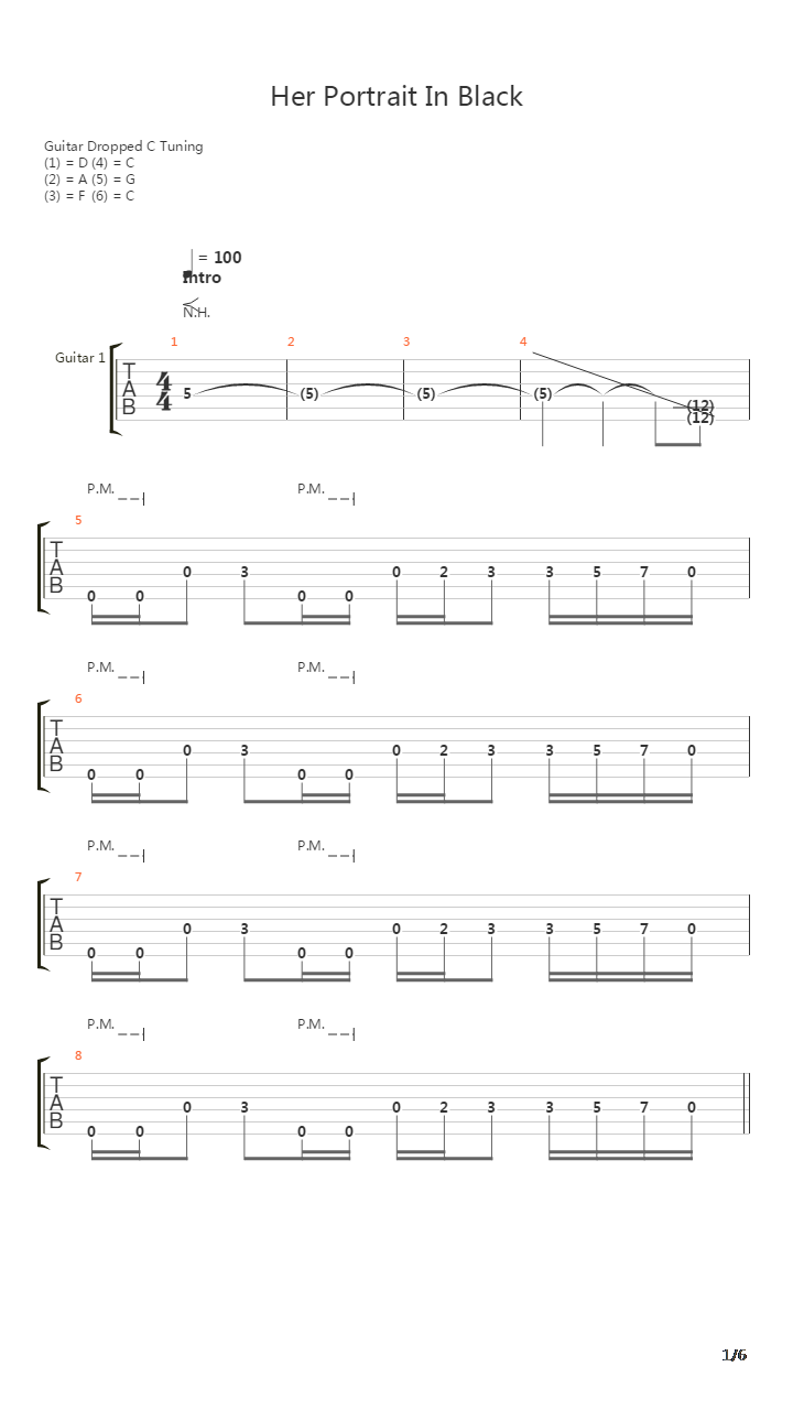 Her Portrait In Black吉他谱