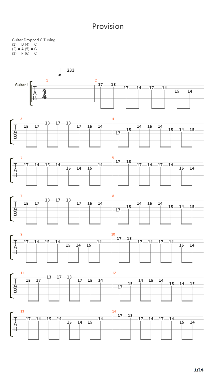 Provisions吉他谱