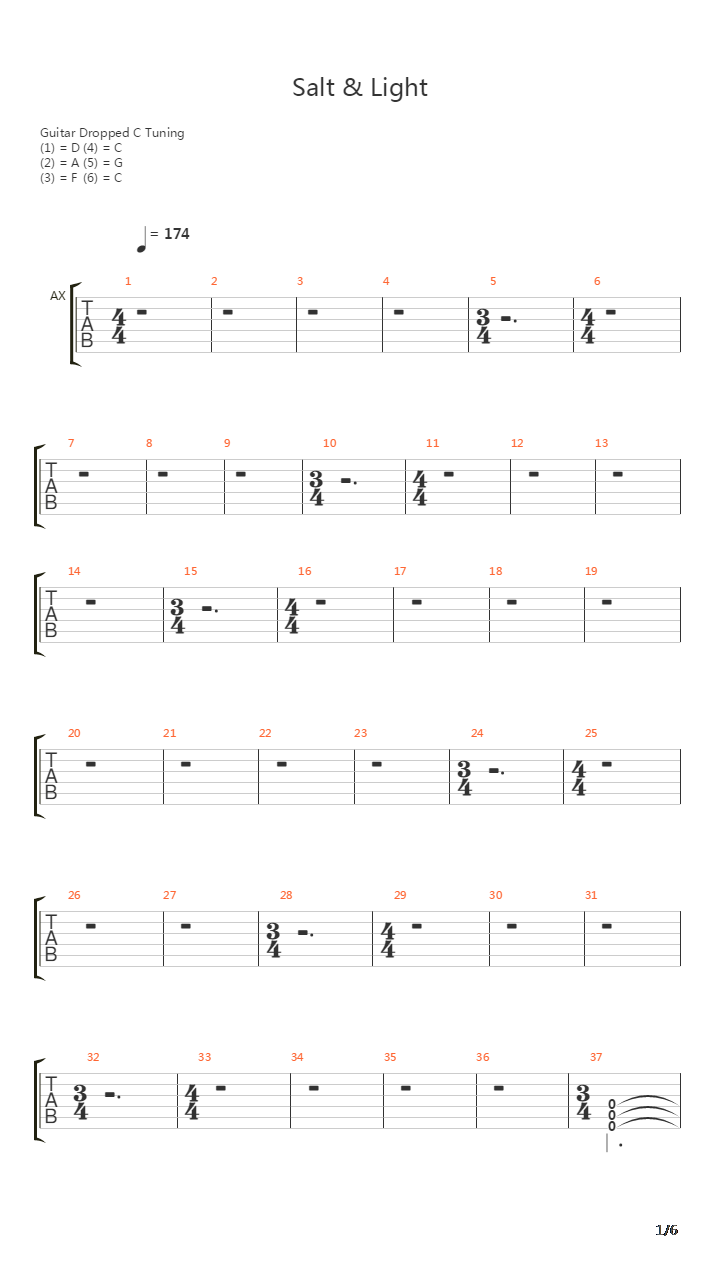 Salt & Light吉他谱