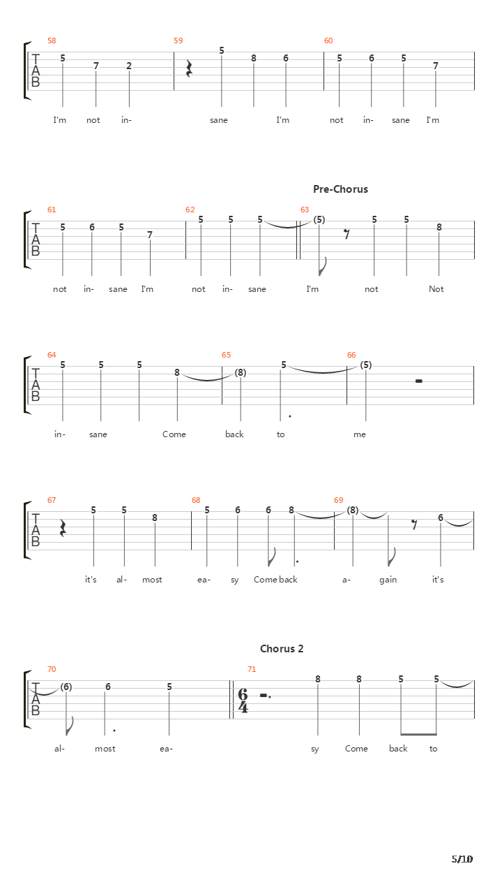 Almost Easy (Drop D)吉他谱