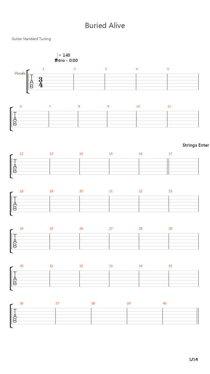 Buried Alive吉他谱