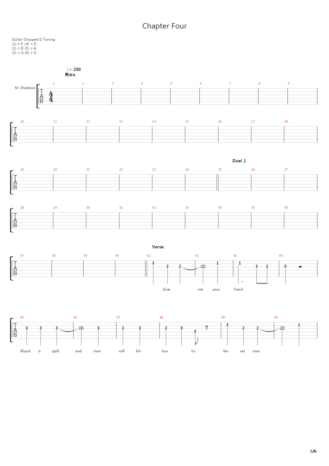 Chapter Four吉他谱