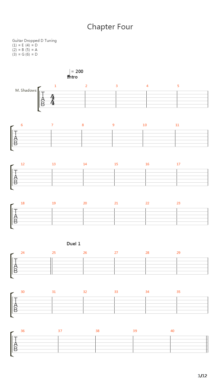 Chapter Four吉他谱