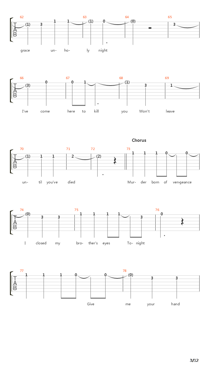 Chapter Four吉他谱