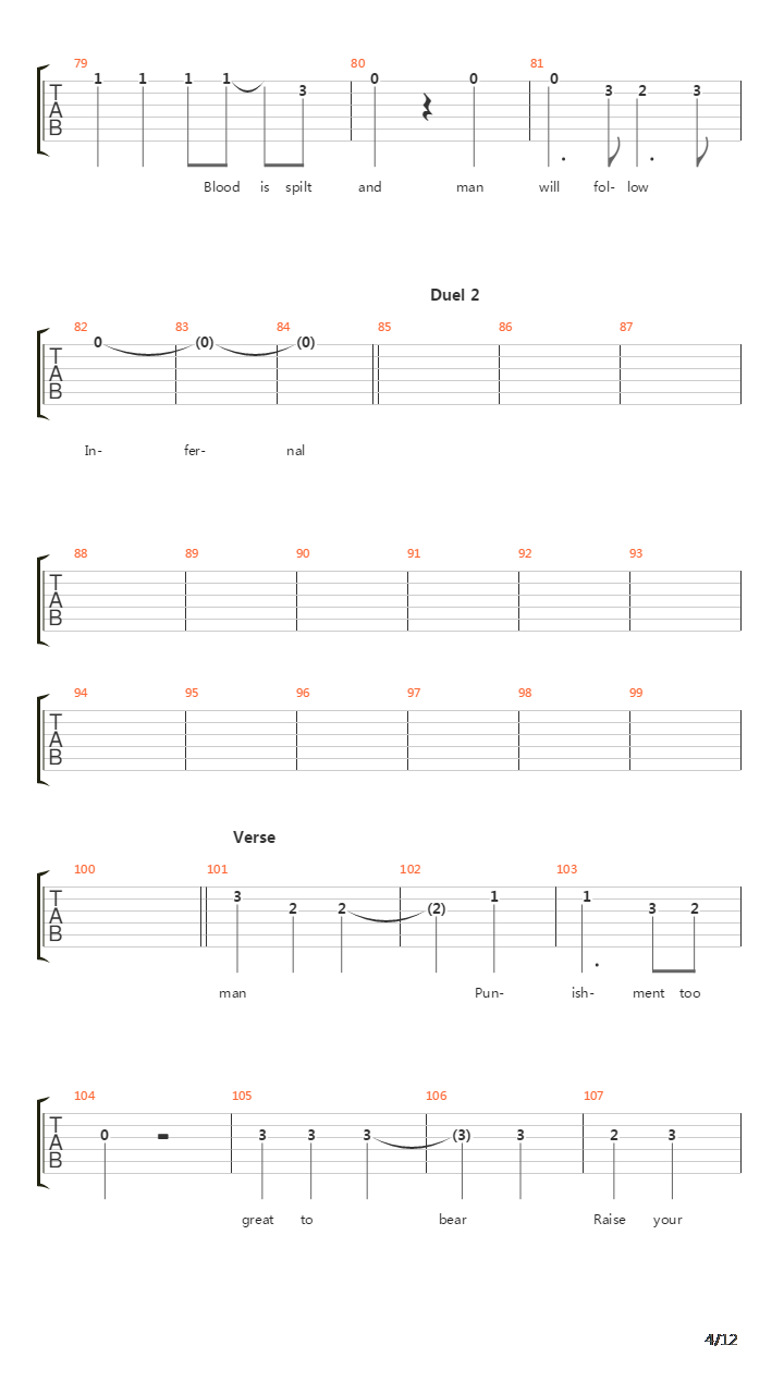 Chapter Four吉他谱