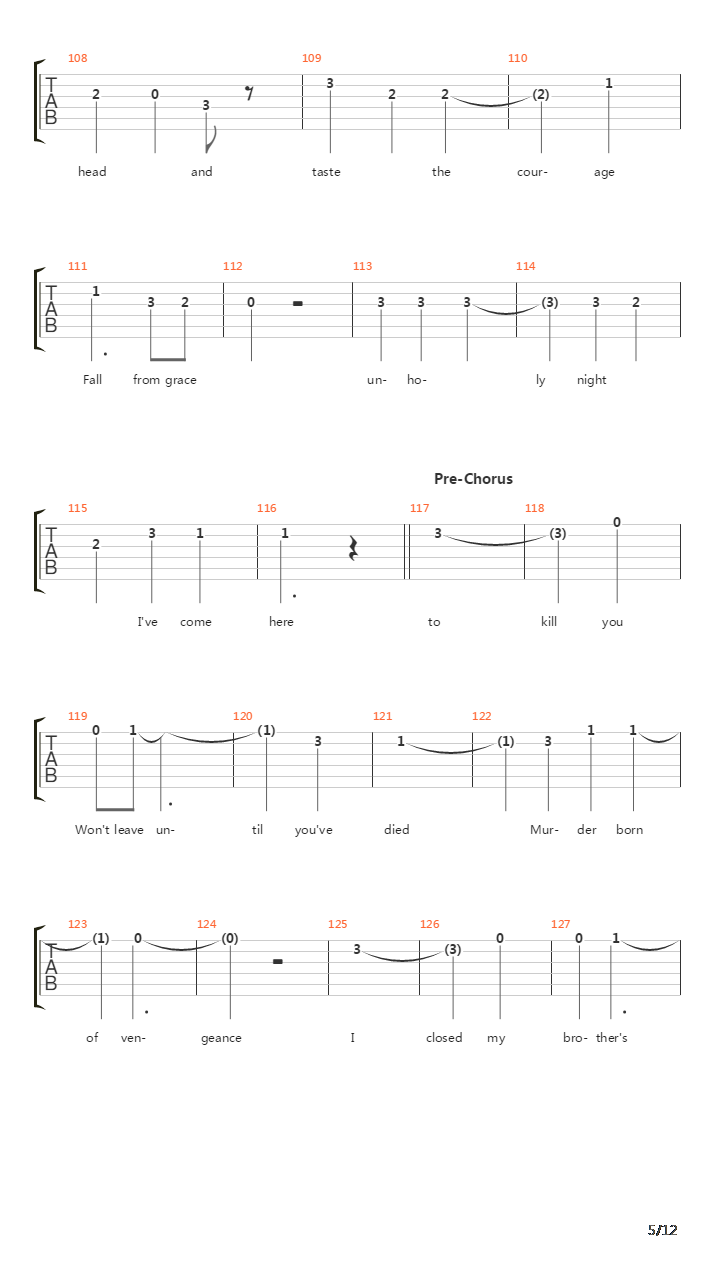 Chapter Four吉他谱