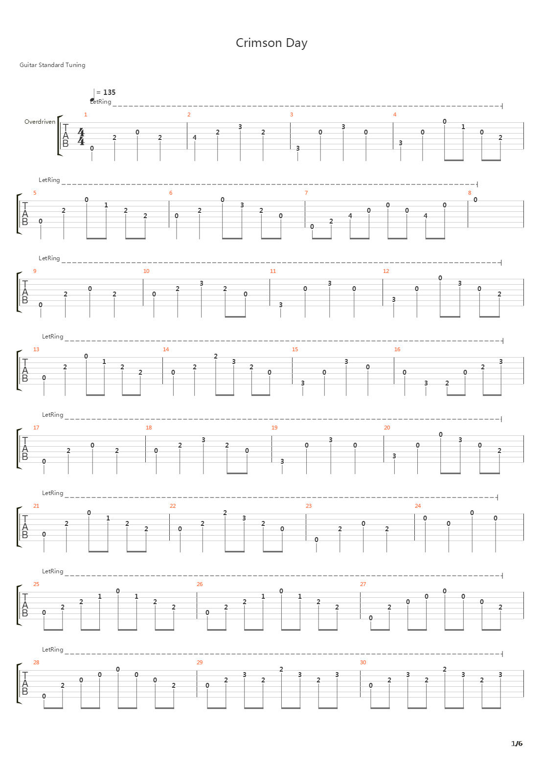 Crimson Day吉他谱
