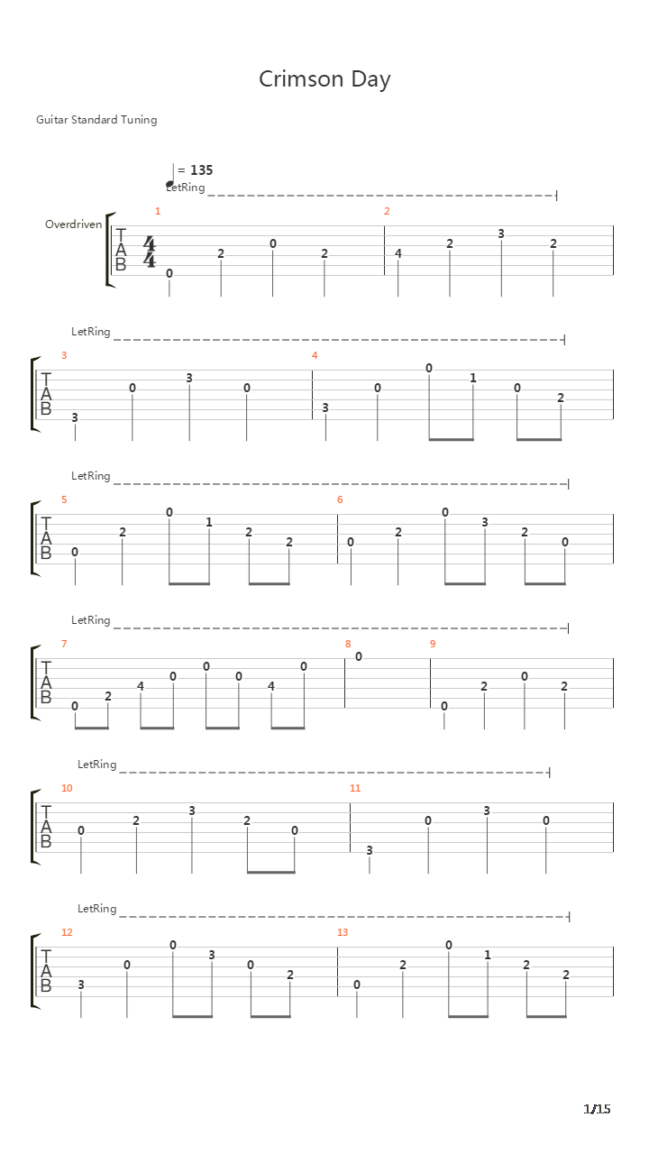 Crimson Day吉他谱