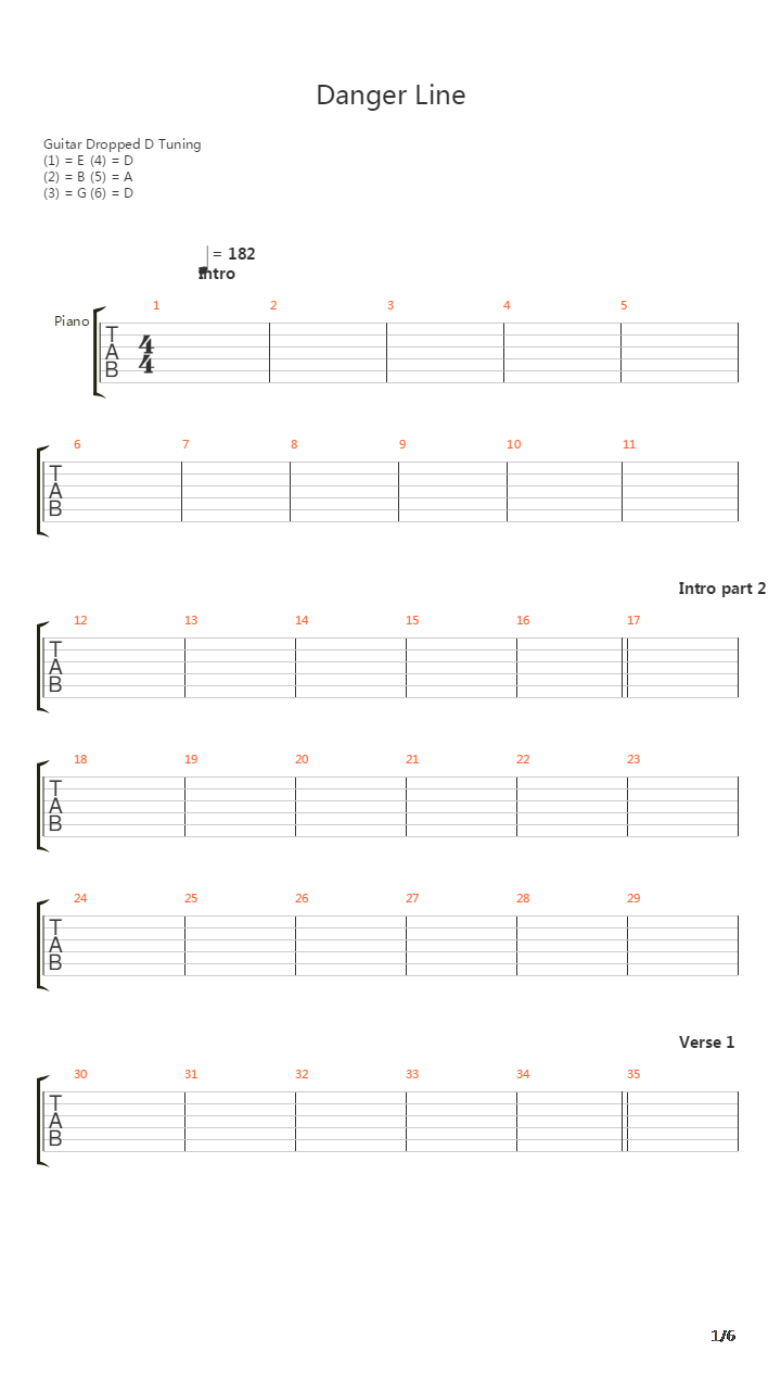 Danger Line (Live Lowell 2011)吉他谱