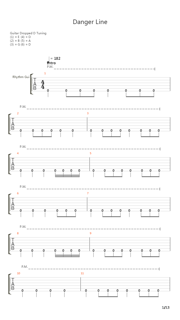 Danger Line吉他谱