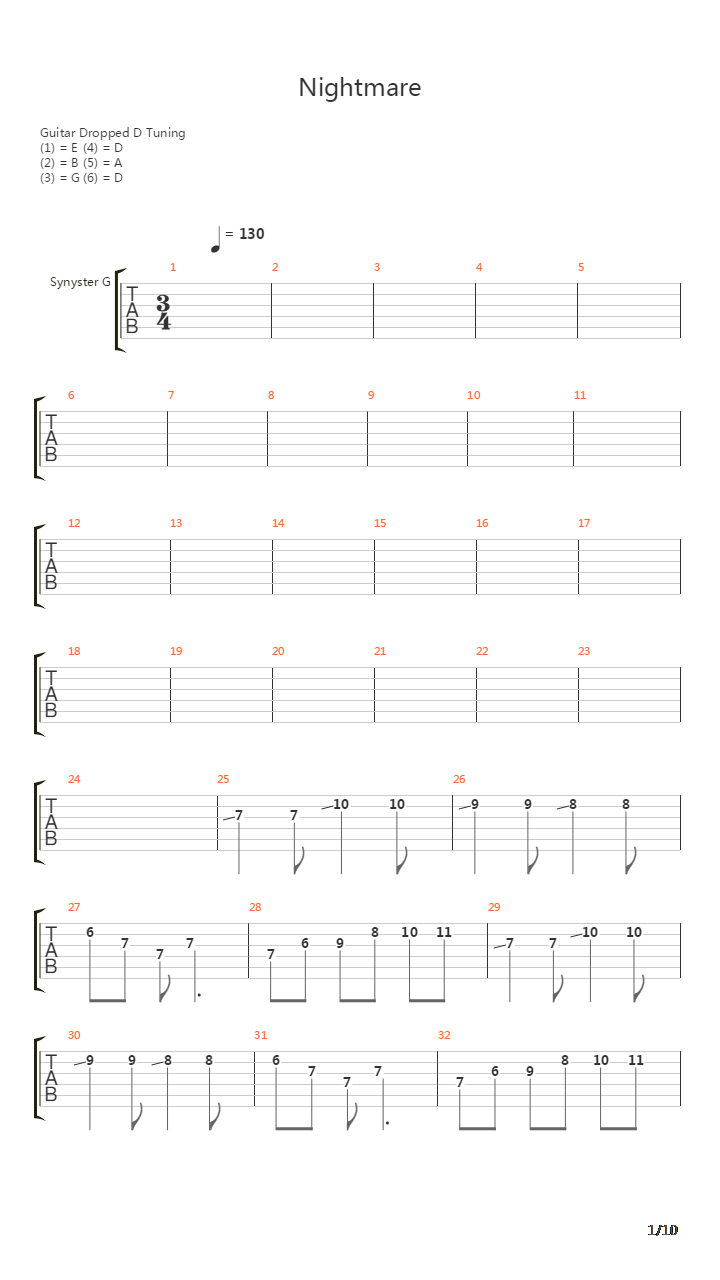 Nightmare (Live)吉他谱