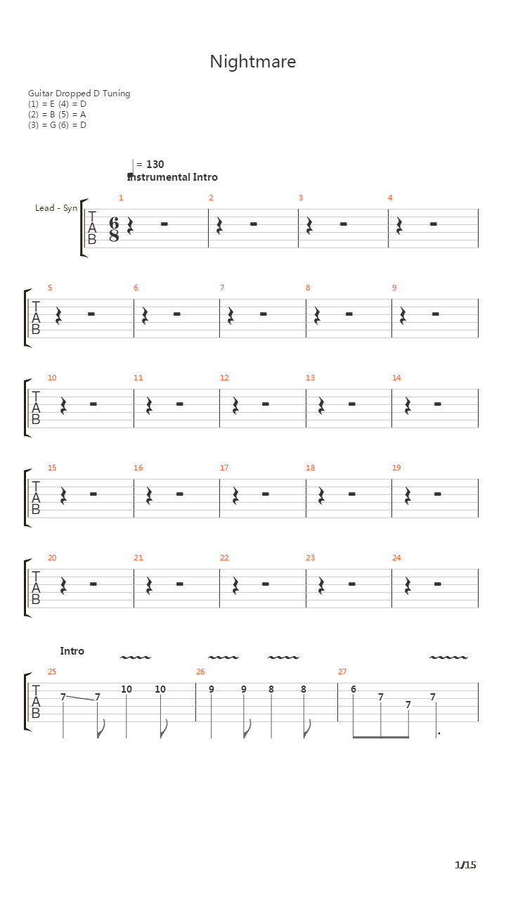 Nightmare吉他谱