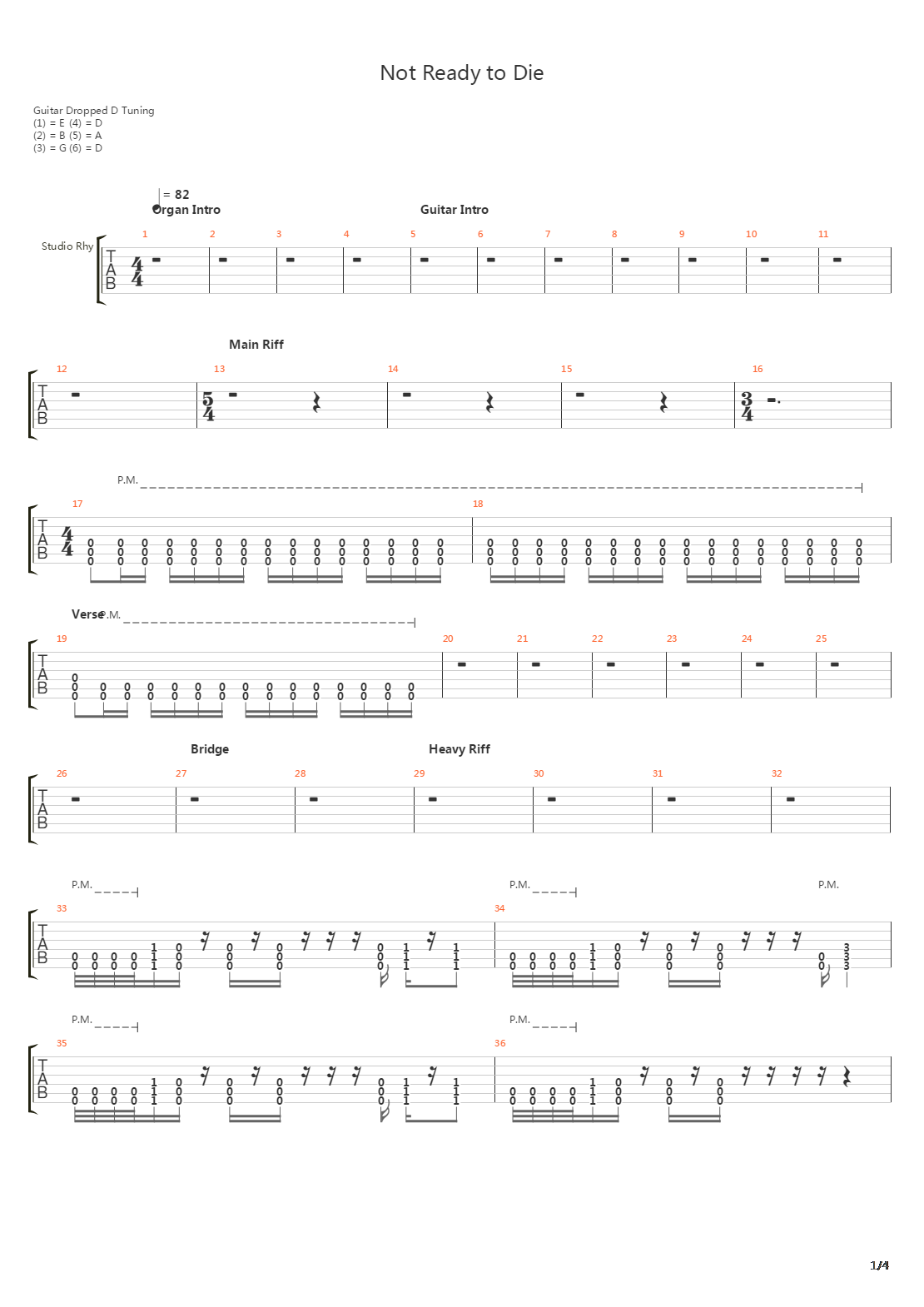 Not Ready To Die吉他谱
