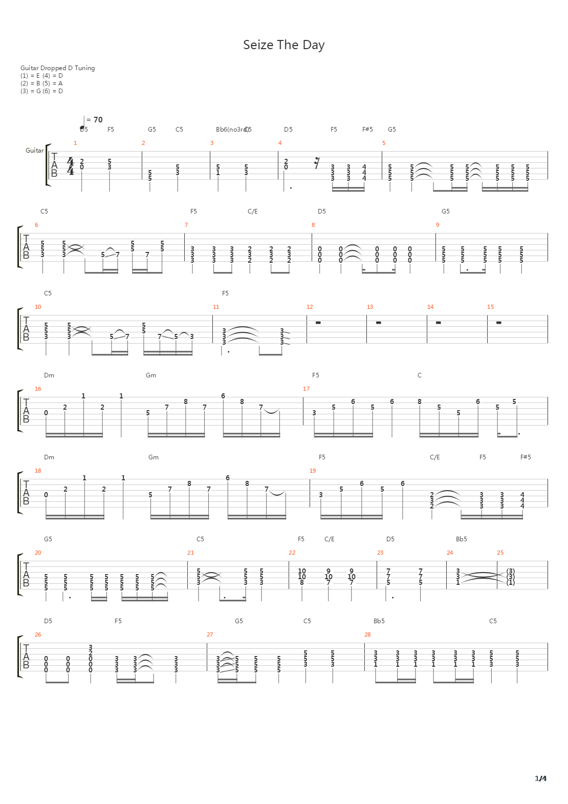 Seize The Day (Obradec)吉他谱