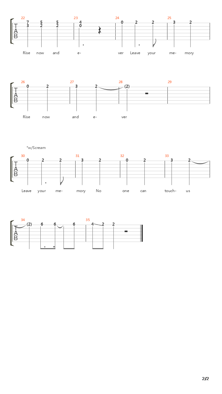 Waking The Fallen吉他谱