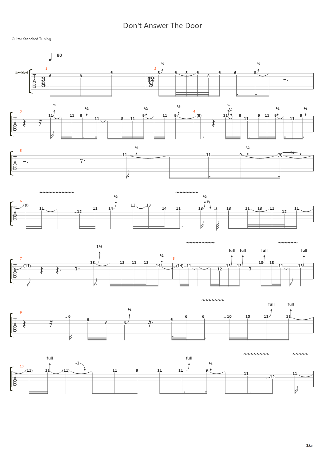 Don't Answer The Door吉他谱