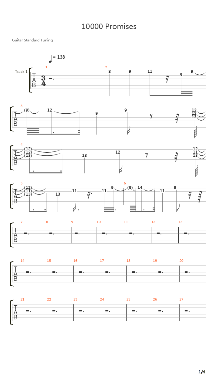 10000 Promises吉他谱