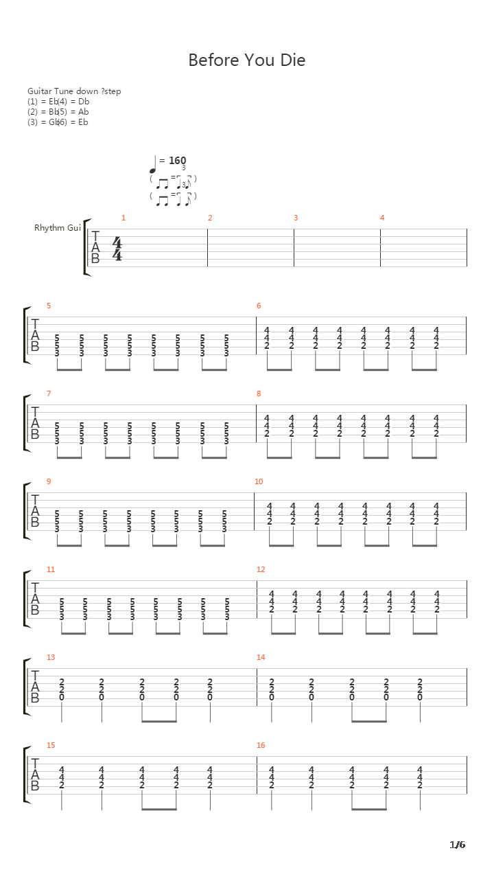 Before You Die吉他谱