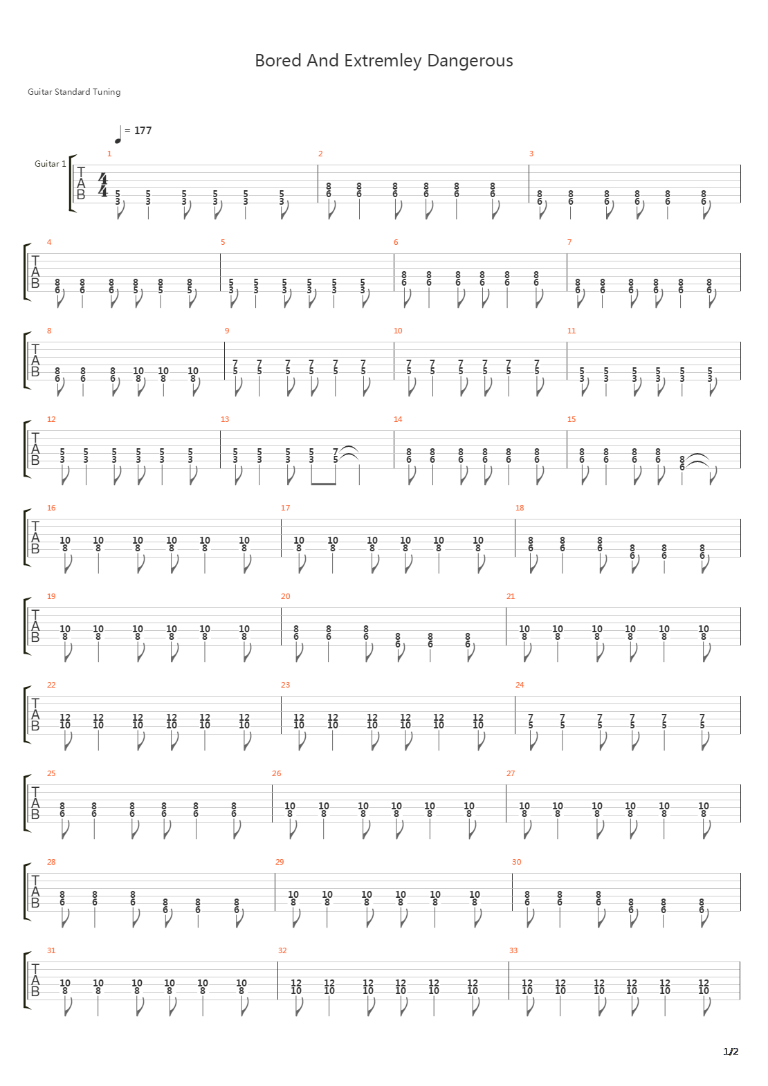 Bored And Extremely Dangerous吉他谱