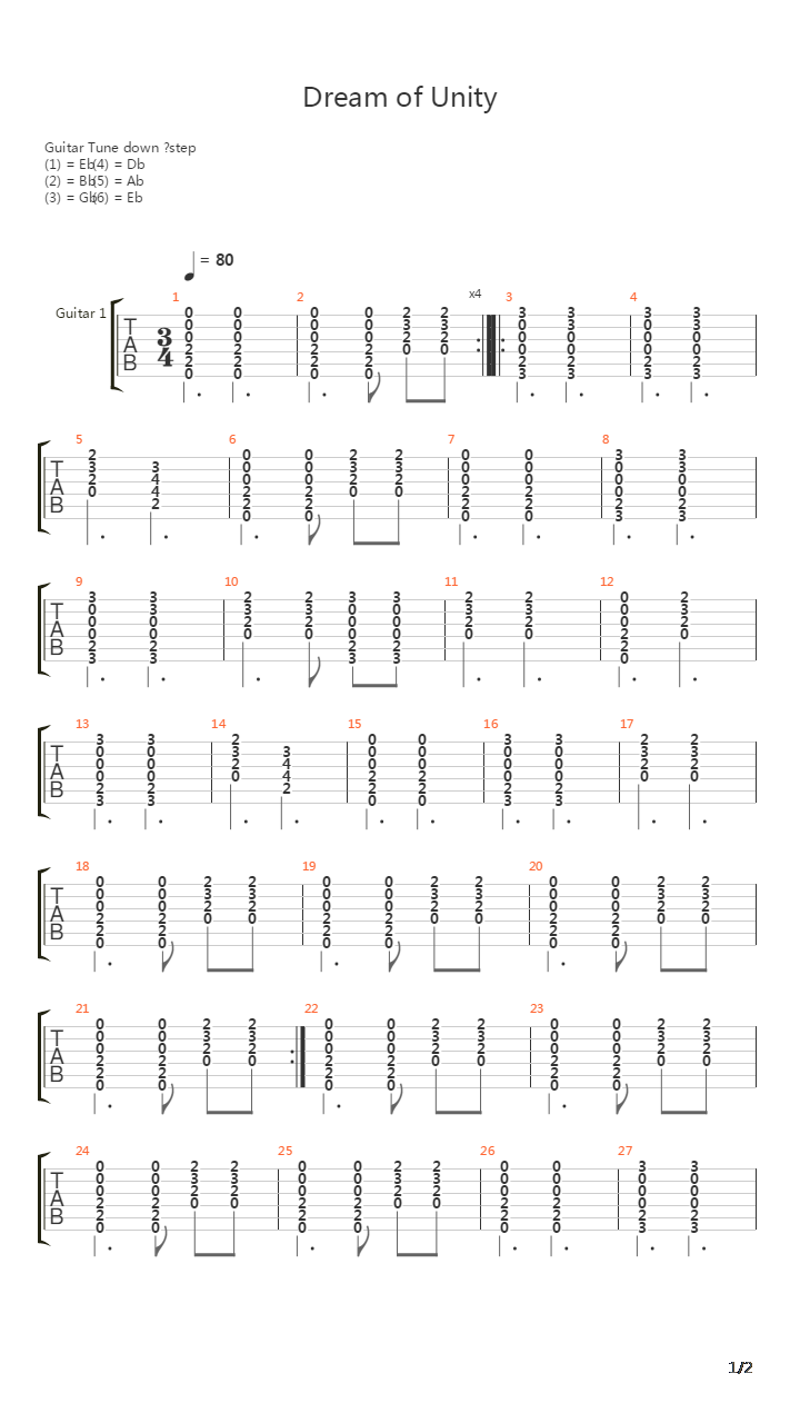 Dream Of Unity吉他谱