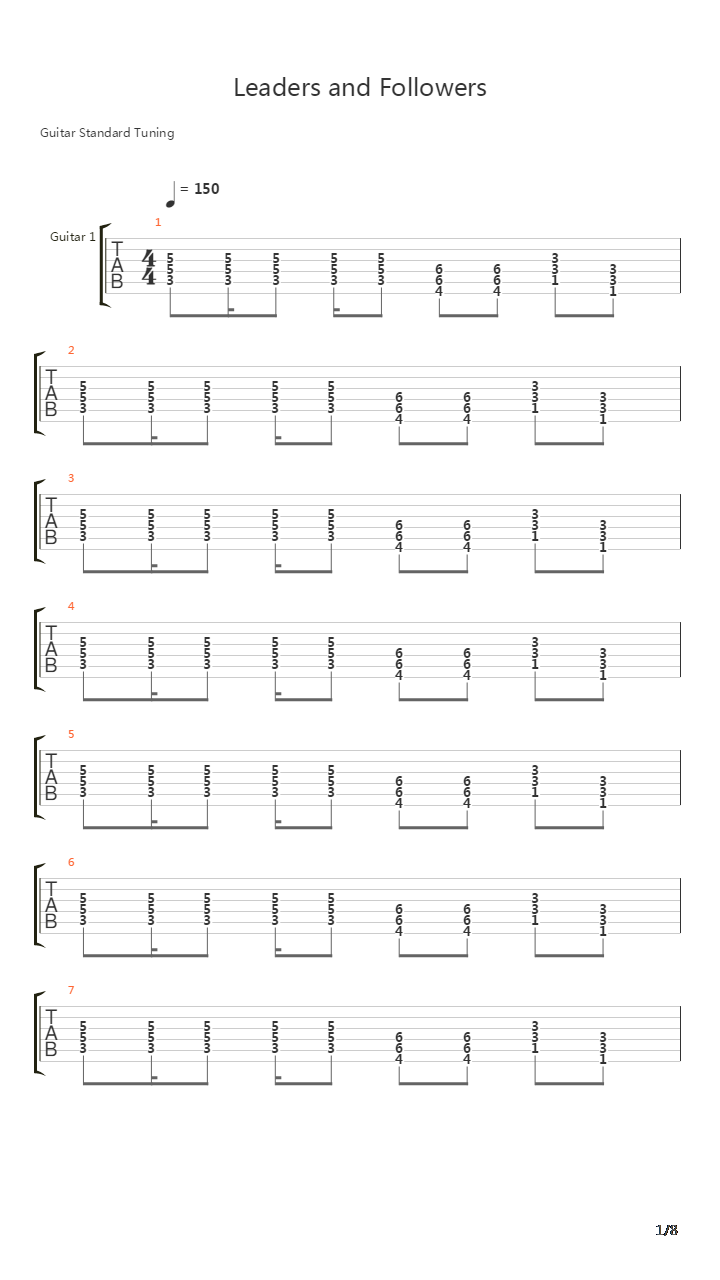 Leaders And Followers吉他谱