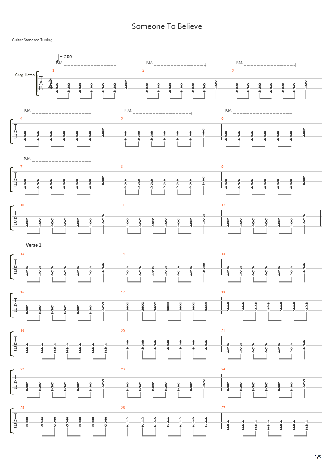 Someone To Believe吉他谱