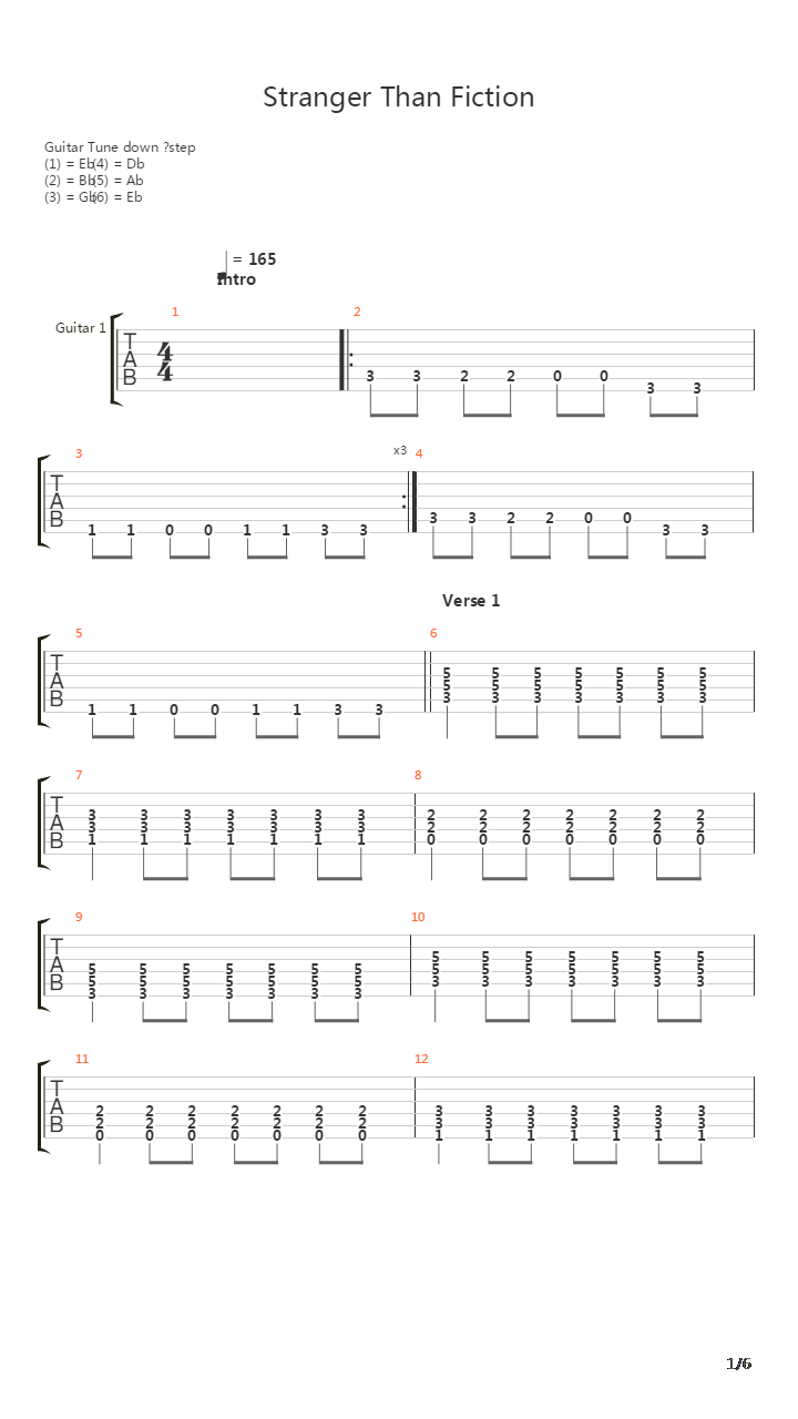 Stranger Than Fiction吉他谱