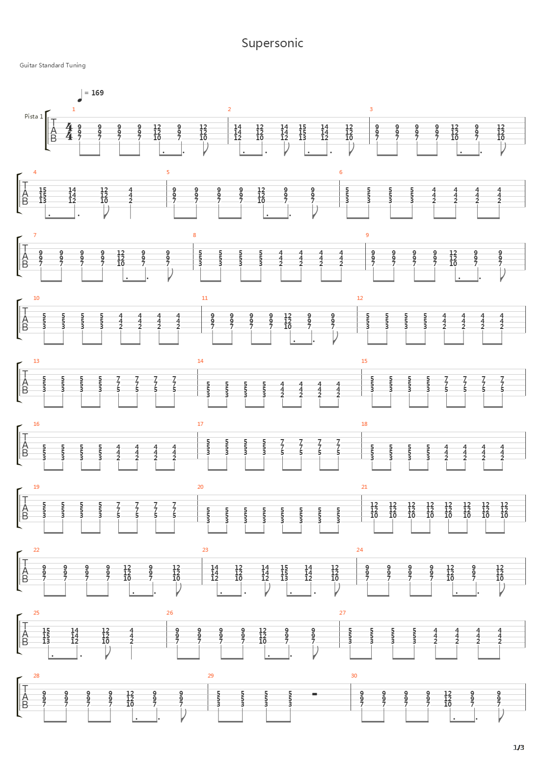 Supersonic吉他谱