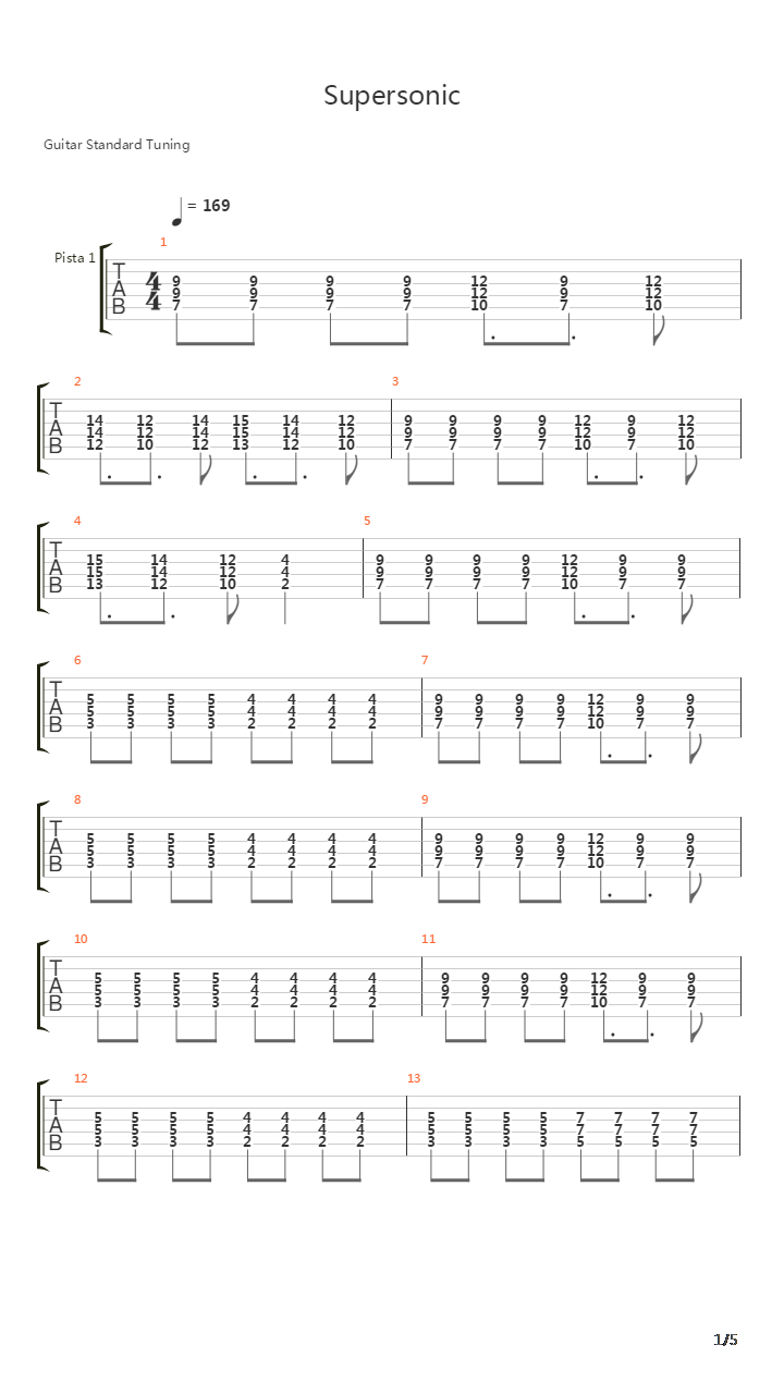 Supersonic吉他谱
