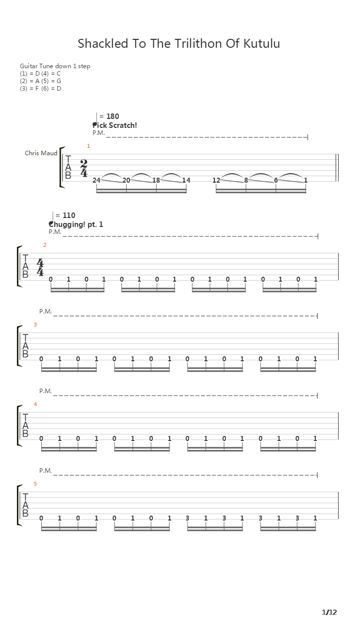 Shackled To The Trilithon Of Kutulu吉他谱