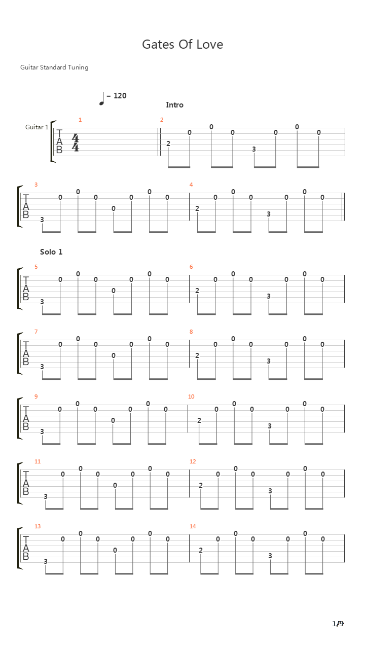 Gates Of Love吉他谱