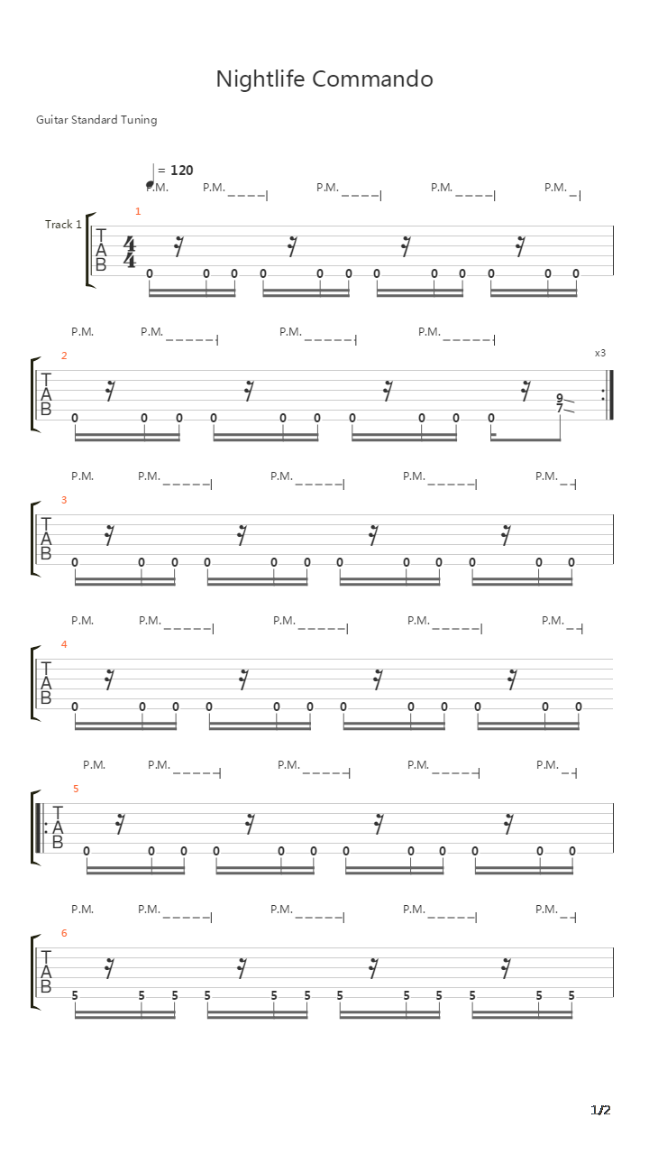 Nightlife Commando吉他谱