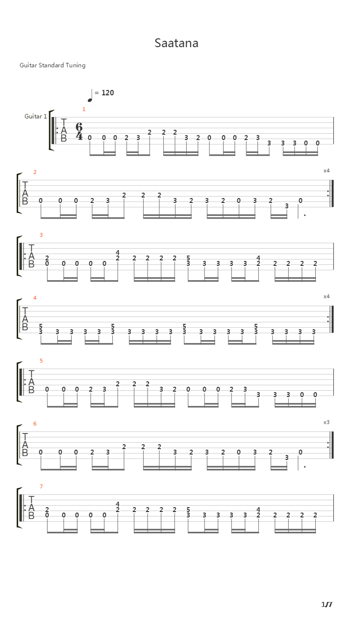 Saatana吉他谱