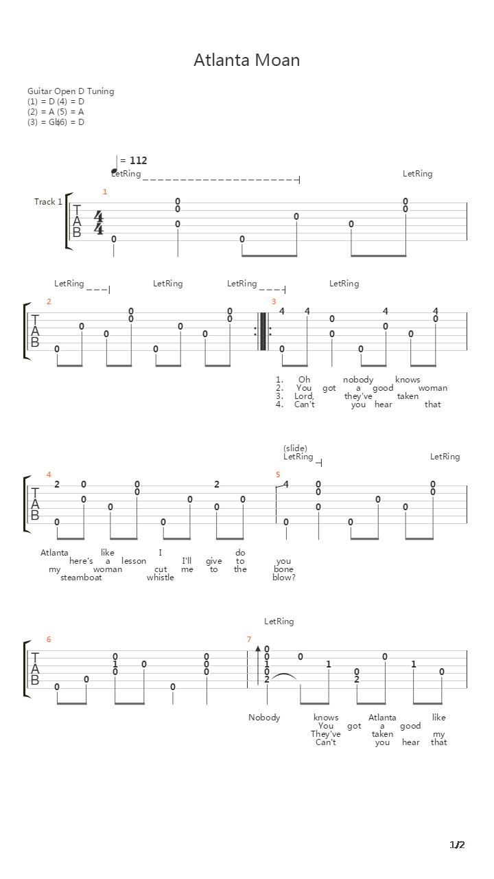 Atlanta Moan吉他谱