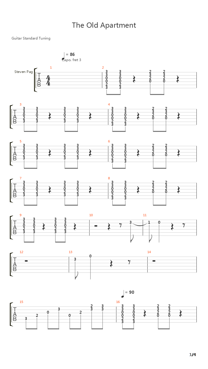The Old Apartment吉他谱