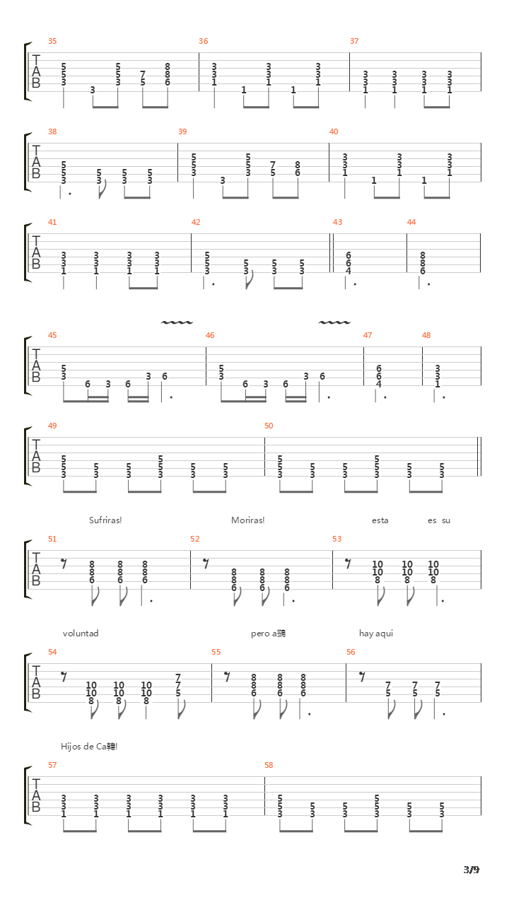 Hijos De Cain吉他谱