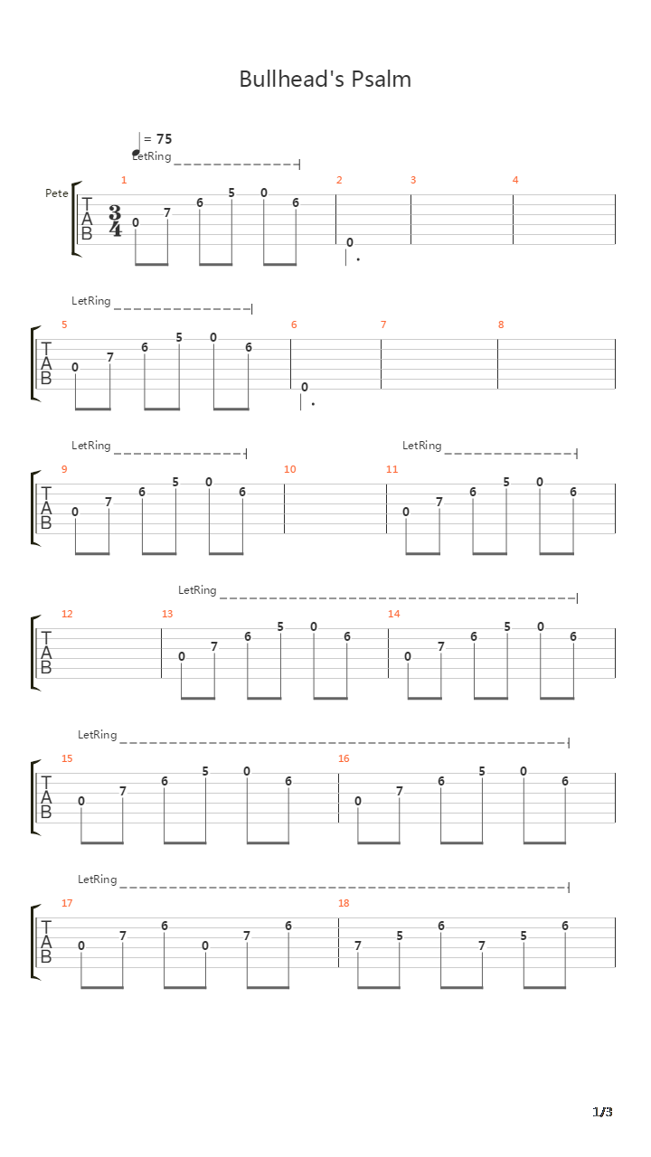 Bullheads Psalm吉他谱