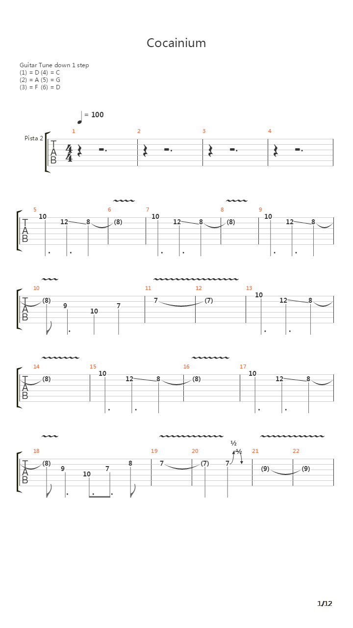 Cocainium吉他谱