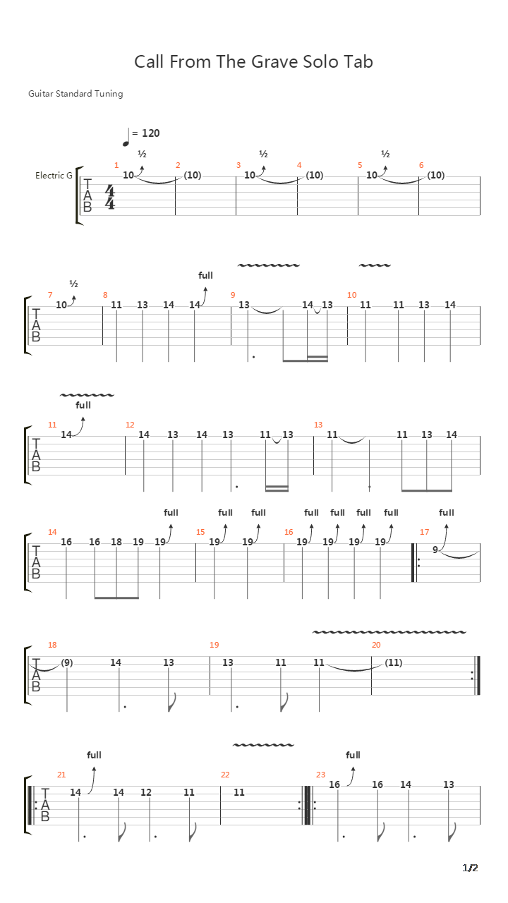 Call From The Grave Solo吉他谱