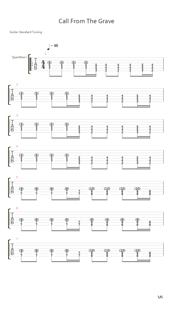 Call From The Grave吉他谱