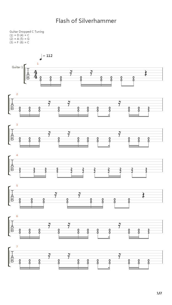 Flash Of The Silverhammer吉他谱