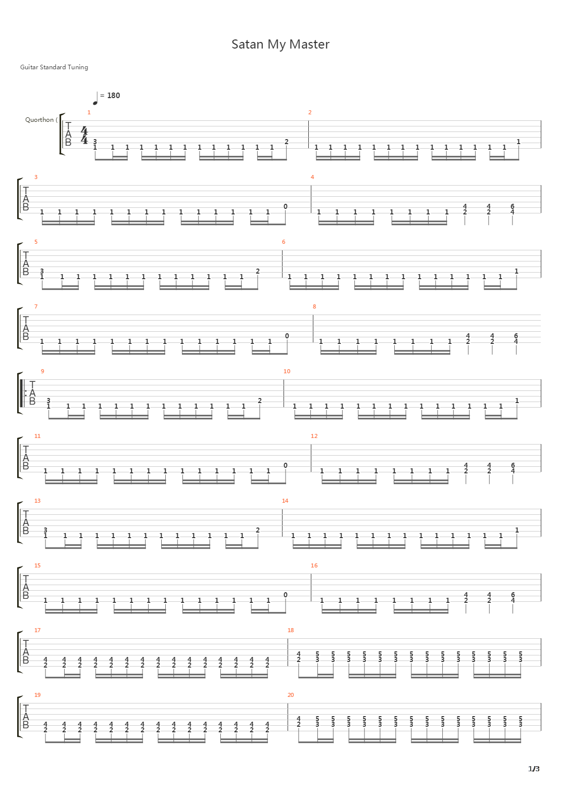 Satan My Master吉他谱