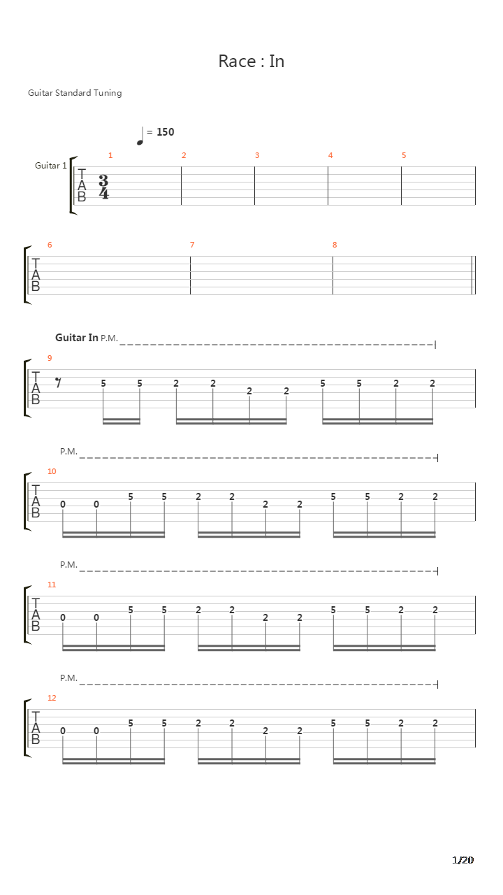 Race In吉他谱