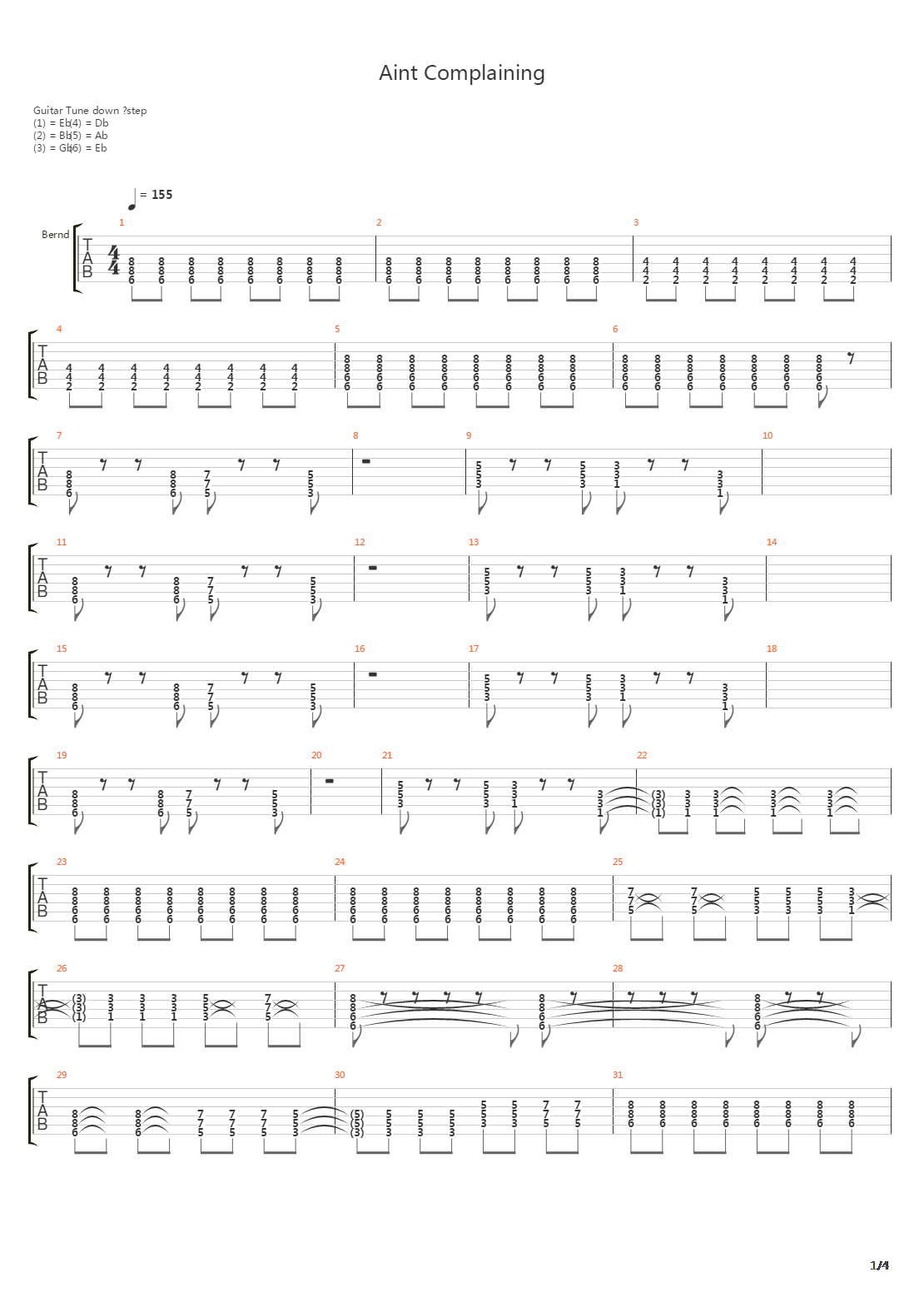 Ain't Complaining吉他谱